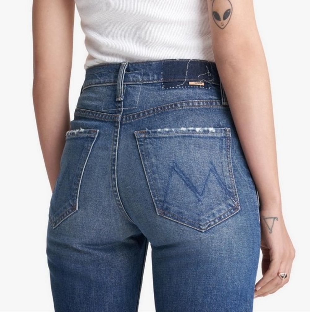 MOTHER Superior Tomcat Ankle Jeans In Tell It To The Pope Size 27